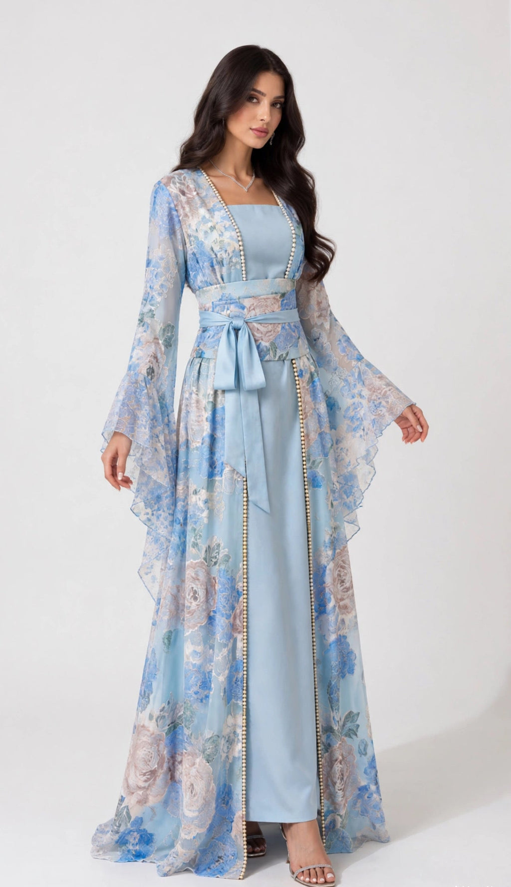 The Everlasting Edit — Floral Three-Piece Set — Powder Blue