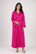 Riviera Fuchsia Pink cotton jalabeya with piping